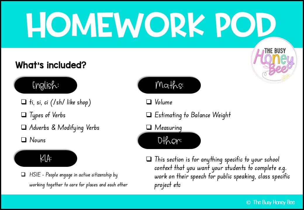 Stage 1 Year B Homework/Learning Pods Term 3 Mega Bundle - Homework | Casual Teaching