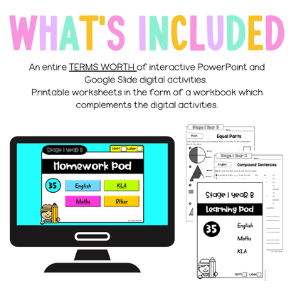 Stage 1 Year B Homework/Learning Pods Term 3 Mega Bundle - Homework | Casual Teaching