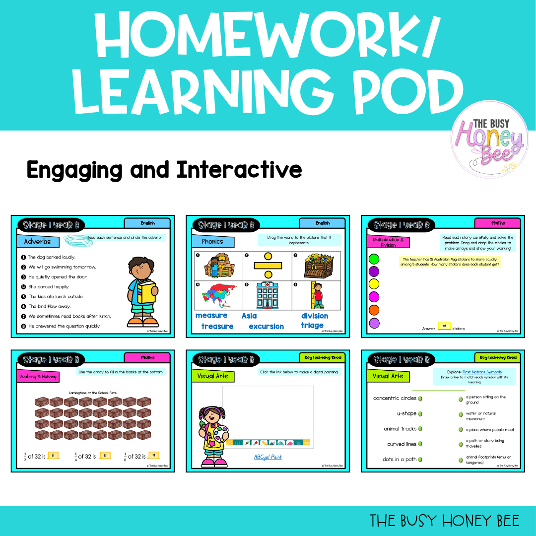 Stage 1 Year B Homework/Learning Pods Term 4 Mega Bundle - Homework | Casual Teaching