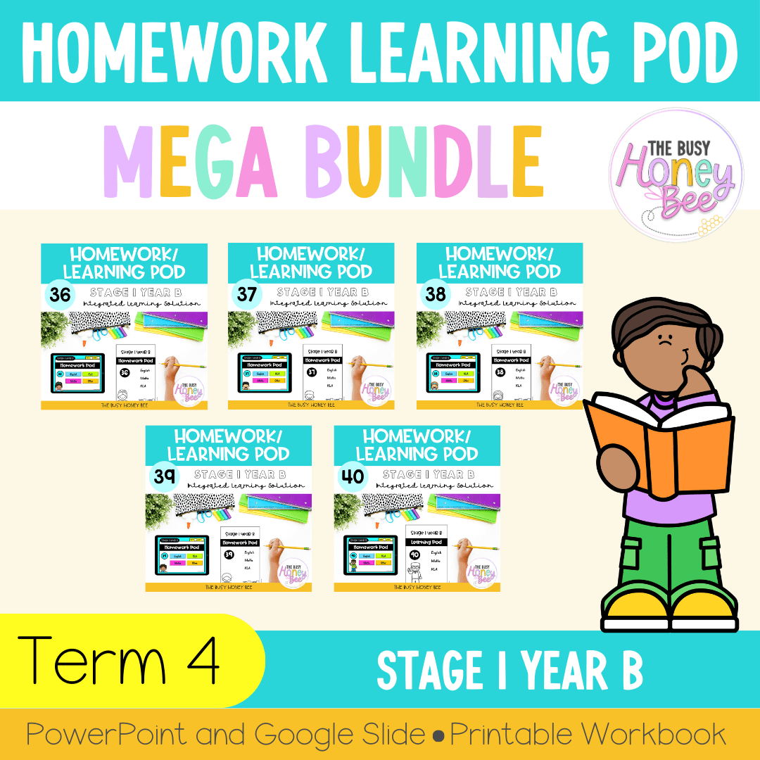 Stage 1 Year B Homework/Learning Pods Term 4 Mega Bundle - Homework | Casual Teaching