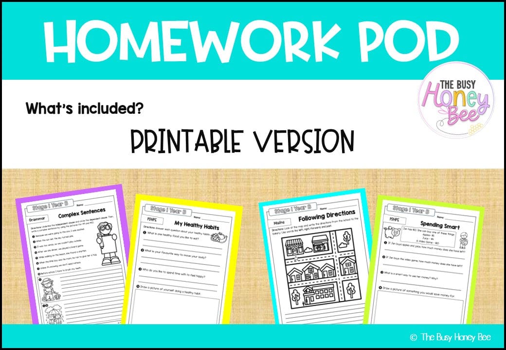 Stage 1 Year B Homework/Learning Pods Ultimate Mega Bundle - Homework | Casual Teaching