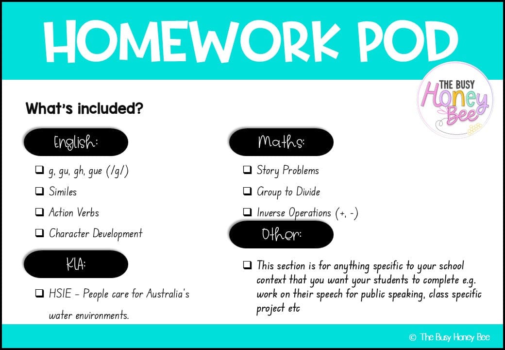 Stage 1 Year B Homework/Learning Pods Ultimate Mega Bundle - Homework | Casual Teaching