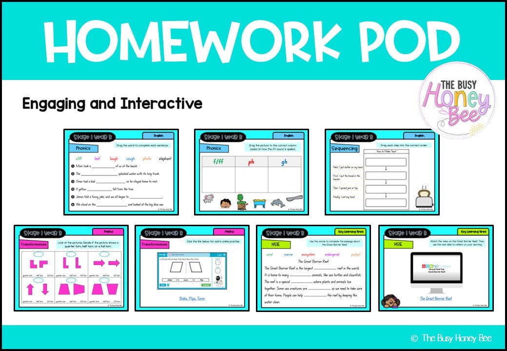 Stage 1 Year B Homework/Learning Pods Ultimate Mega Bundle - Homework | Casual Teaching