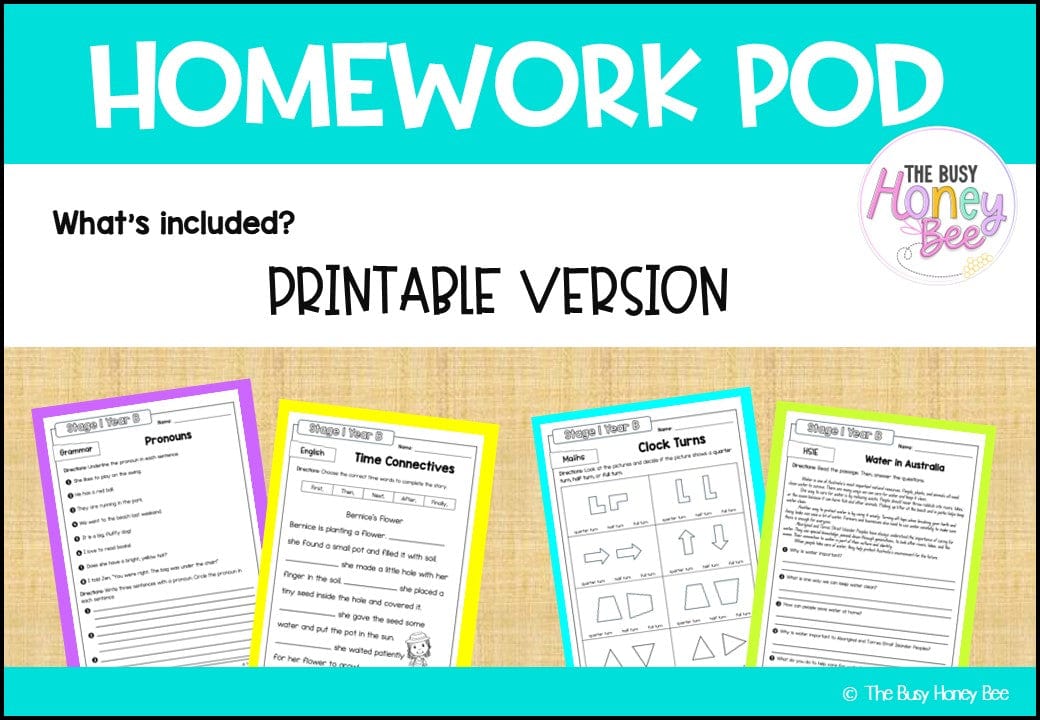 Stage 1 Year B Homework/Learning Pods Ultimate Mega Bundle - Homework | Casual Teaching