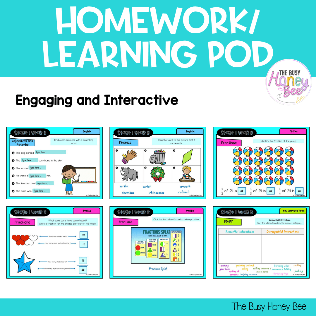 Stage 1 Year B Homework/Learning Pods Ultimate Mega Bundle - Homework | Casual Teaching