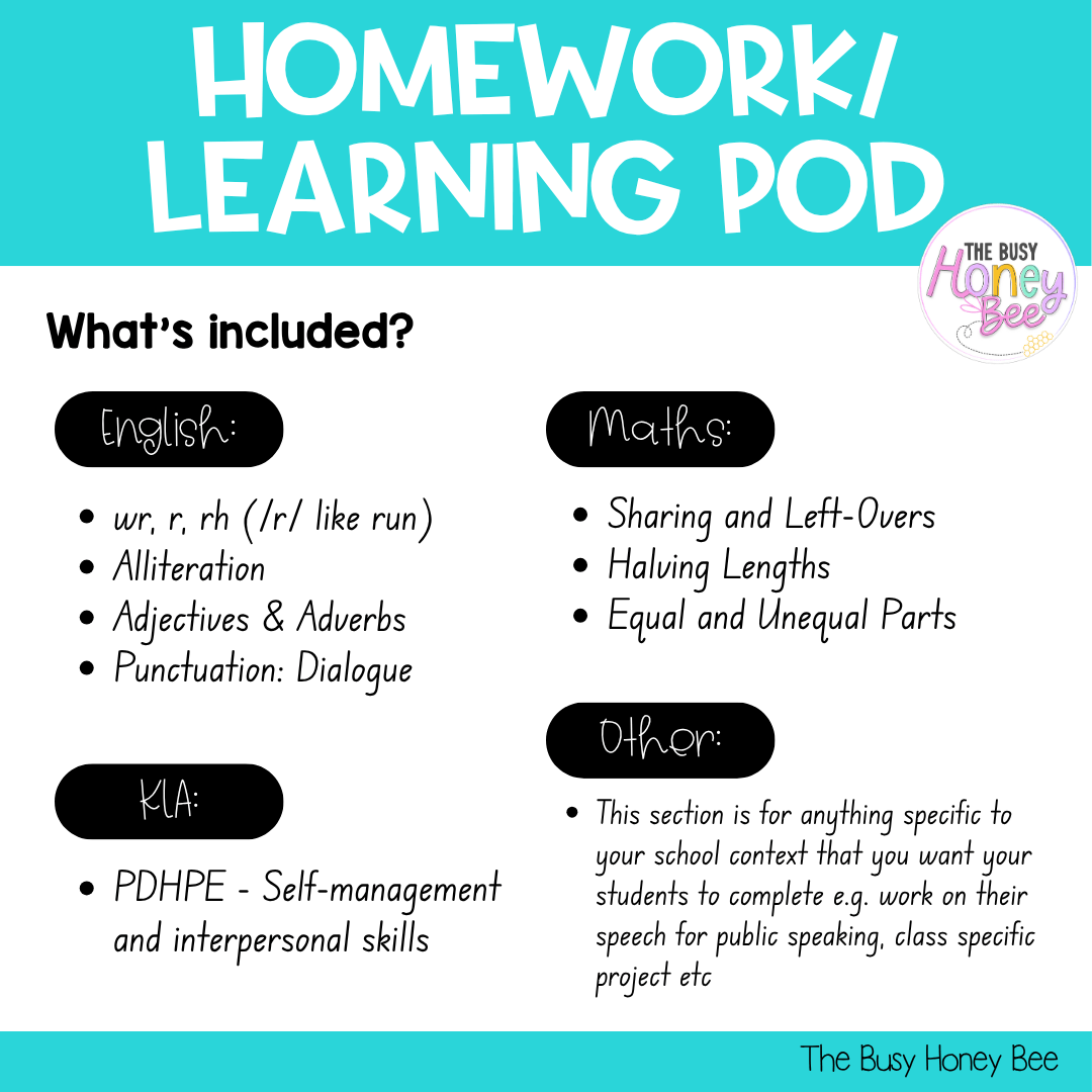 Stage 1 Year B Homework/Learning Pods Ultimate Mega Bundle - Homework | Casual Teaching