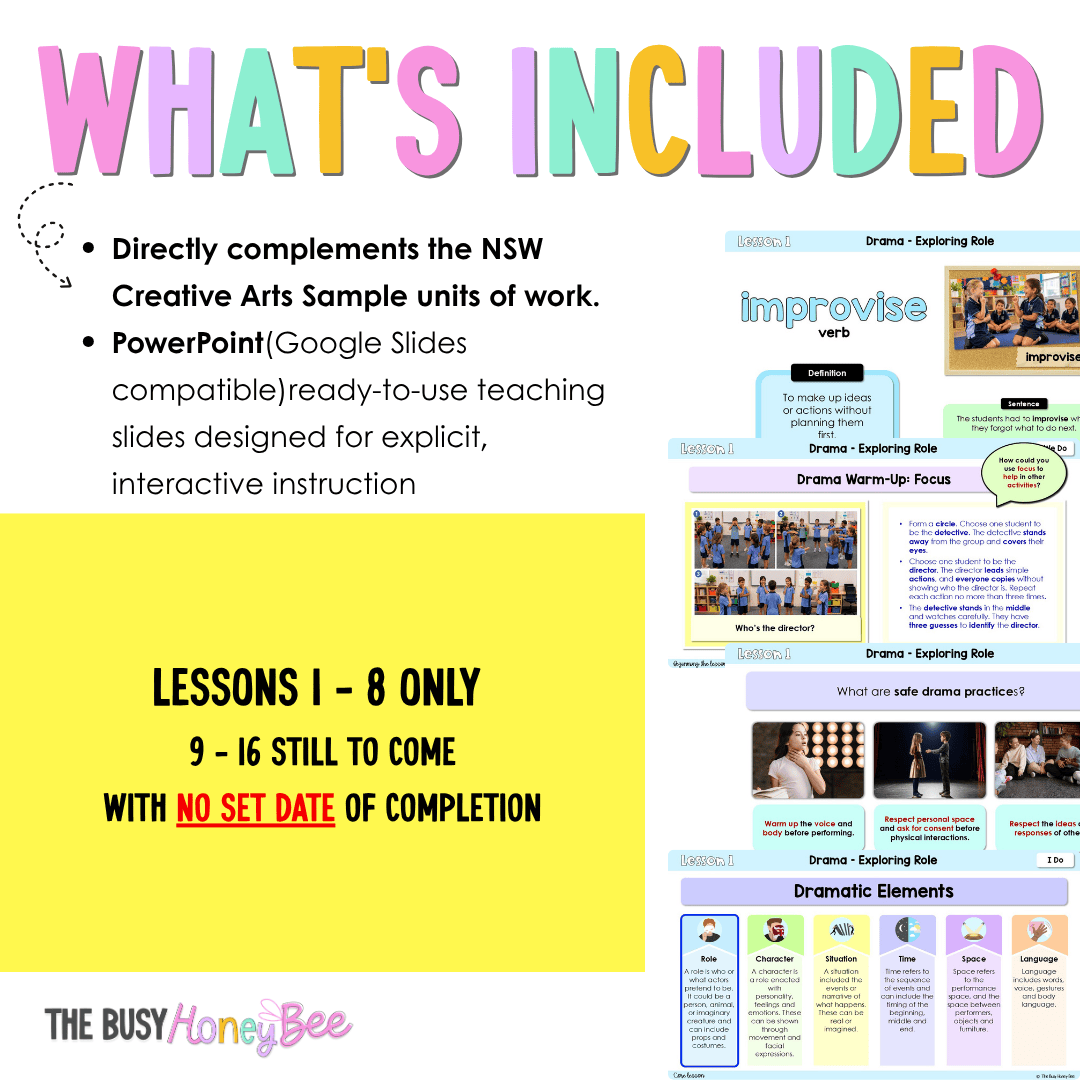 Stage 1 Year B NSW Creative Arts Sample Unit 7 Teaching Pack - Teaching Bundle