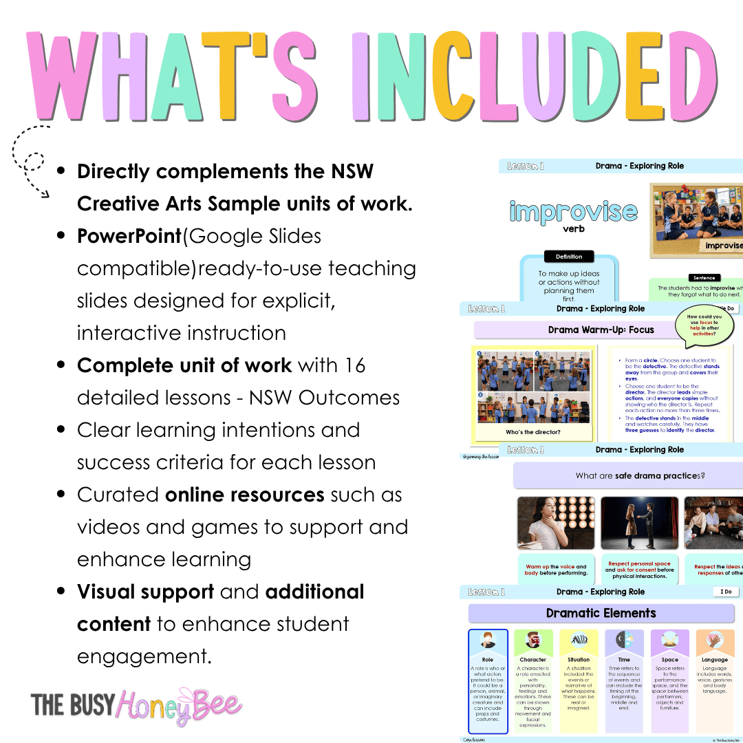 Stage 1 Year B NSW Creative Arts Sample Unit 7 Teaching Pack - Teaching Bundle