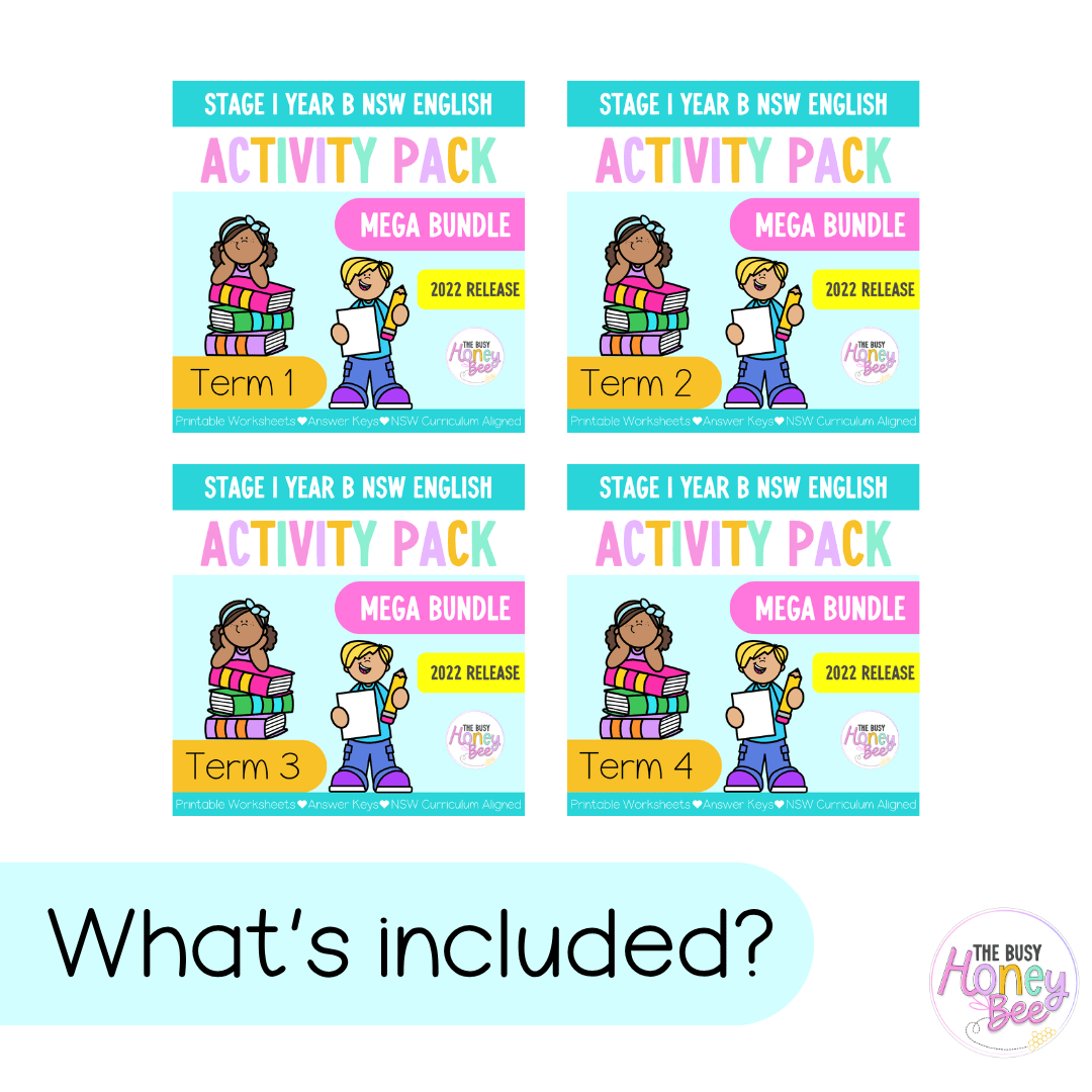 Stage 1 Year B NSW English Activity Pack ULTIMATE Mega Bundle 2022 - Activity Pack