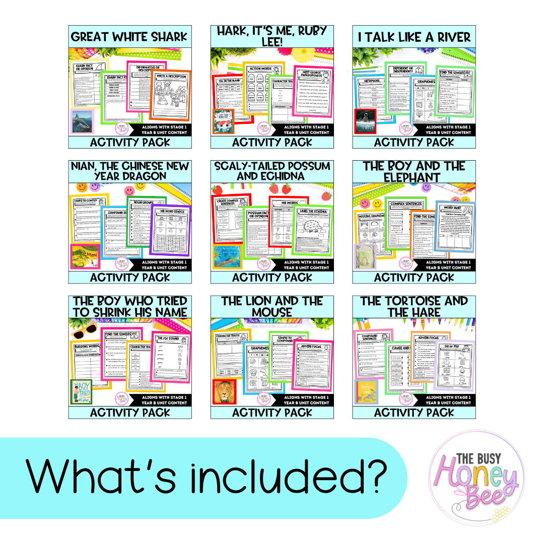 Stage 1 Year B NSW English Activity Pack ULTIMATE Mega Bundle 2022 - Activity Pack