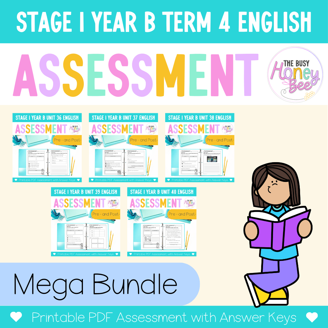 Stage 1 Year B NSW English Assessment Term 4 Mega Bundle -