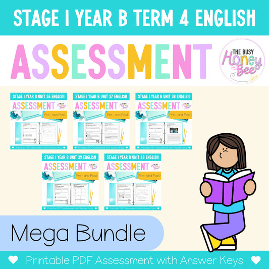 Stage 1 Year B NSW English Assessment Term 4 Mega Bundle -