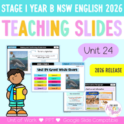 Stage 1 Year B NSW English Teaching Slides UNIT 24 Great White Shark 2026 -