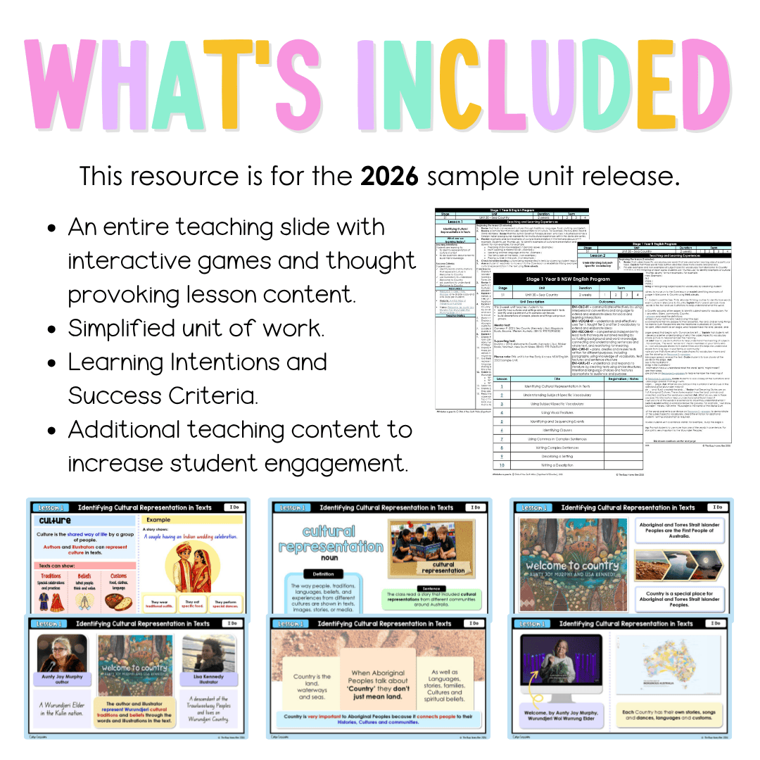 Stage 1 Year B NSW English Teaching Slides UNIT 30 Sea Country 2026 - Teaching Slides