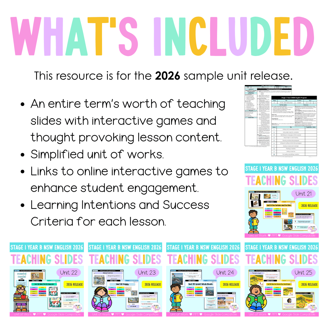Stage 1 Year B NSW English Term 1 Teaching Slides Mega Bundle 2026 - Teaching Slides