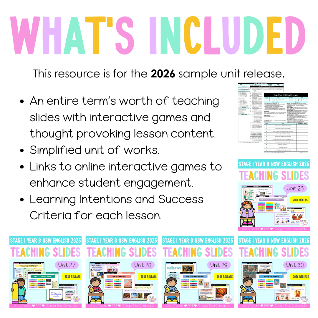 Stage 1 Year B NSW English Term 2 Teaching Slides Mega Bundle 2026 - Teaching Slides