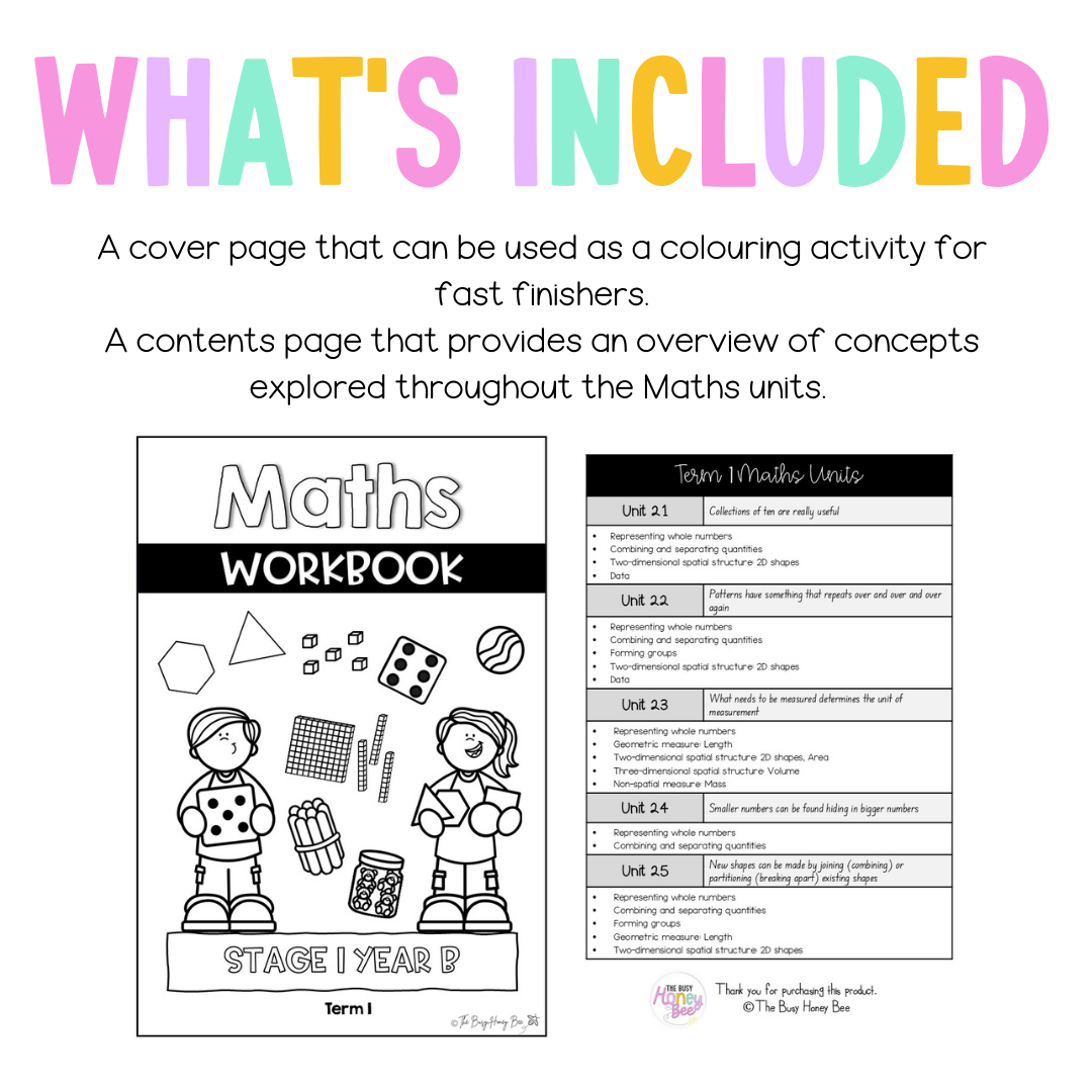 Stage 1 Year B NSW Maths Workbook Term 1 -