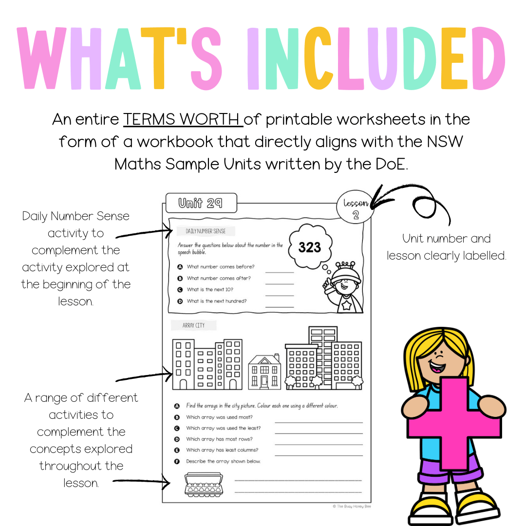 Stage 1 Year B NSW Maths Workbook Term 2 - Workbook | Worksheets