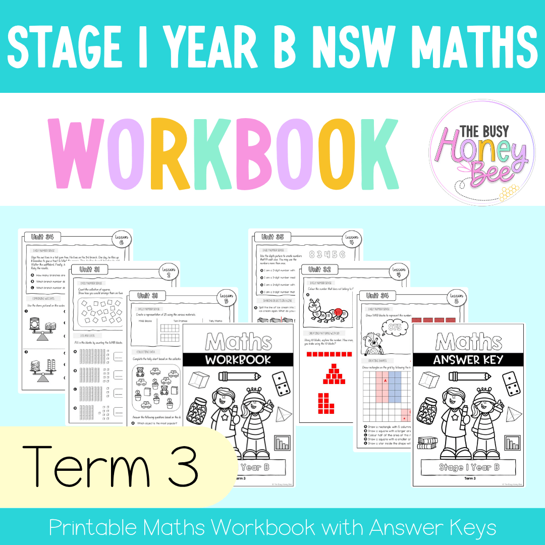 Stage 1 Year B NSW Maths Workbook Term 3 - Workbook | Worksheets
