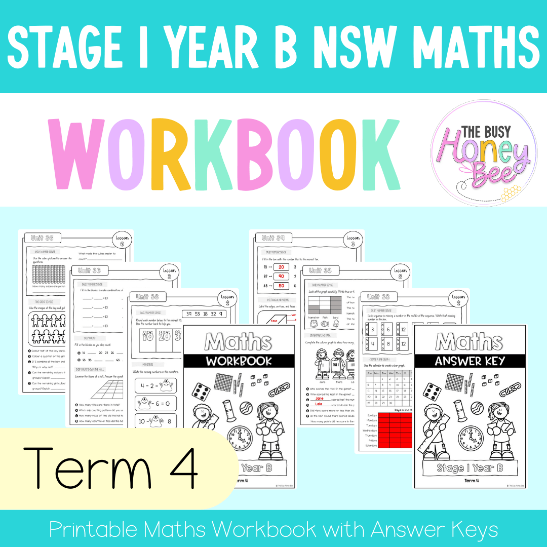 Stage 1 Year B NSW Maths Workbook Term 4 - Workbook | Worksheets