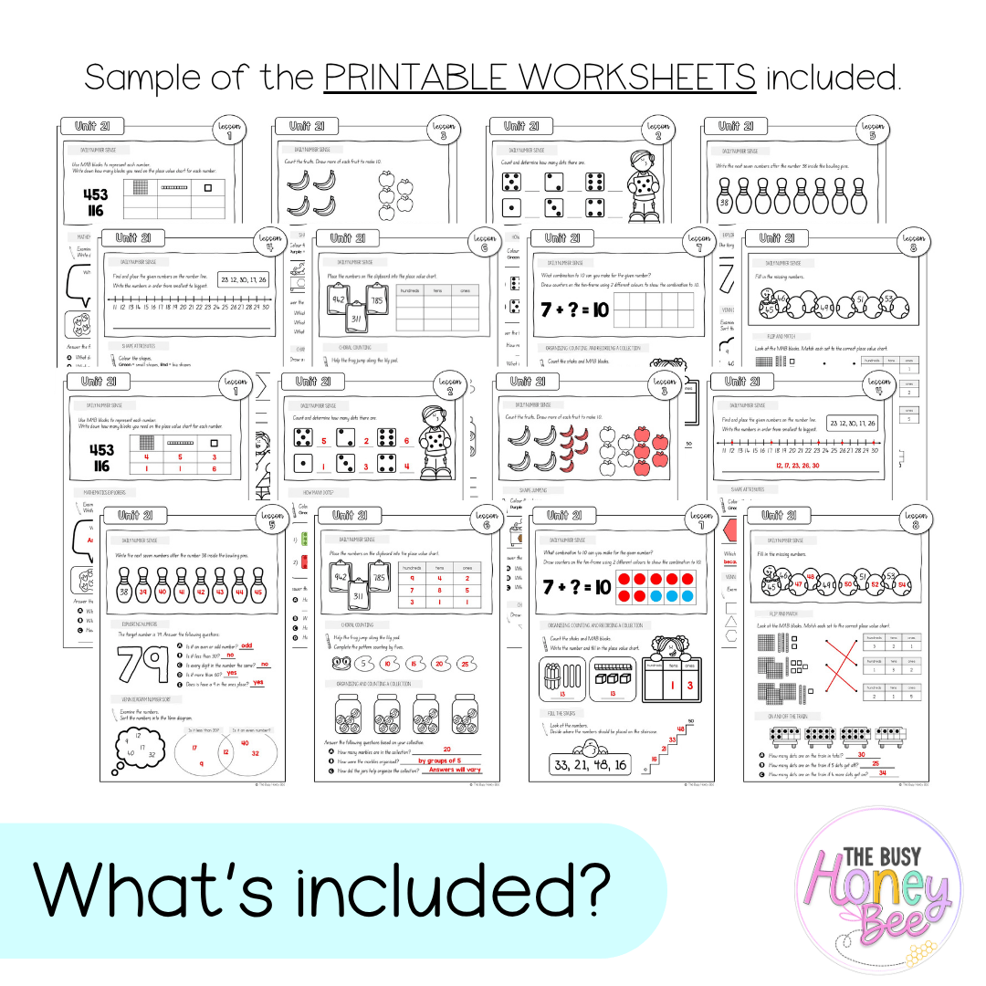 Stage 1 Year B NSW Maths Worksheets Unit 21 - Workbook | Worksheets