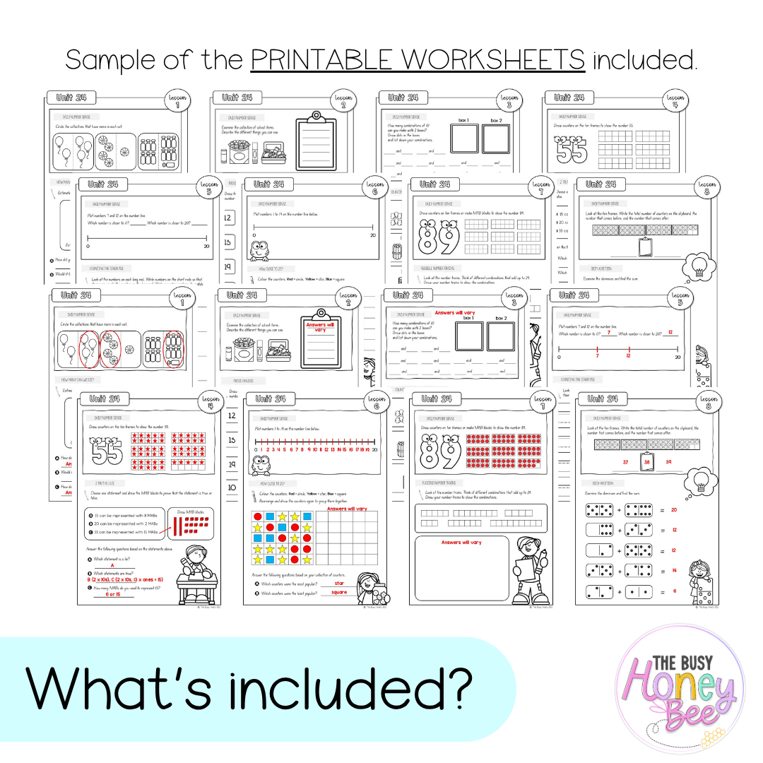 Stage 1 Year B NSW Maths Worksheets Unit 24 - Workbook | Worksheets