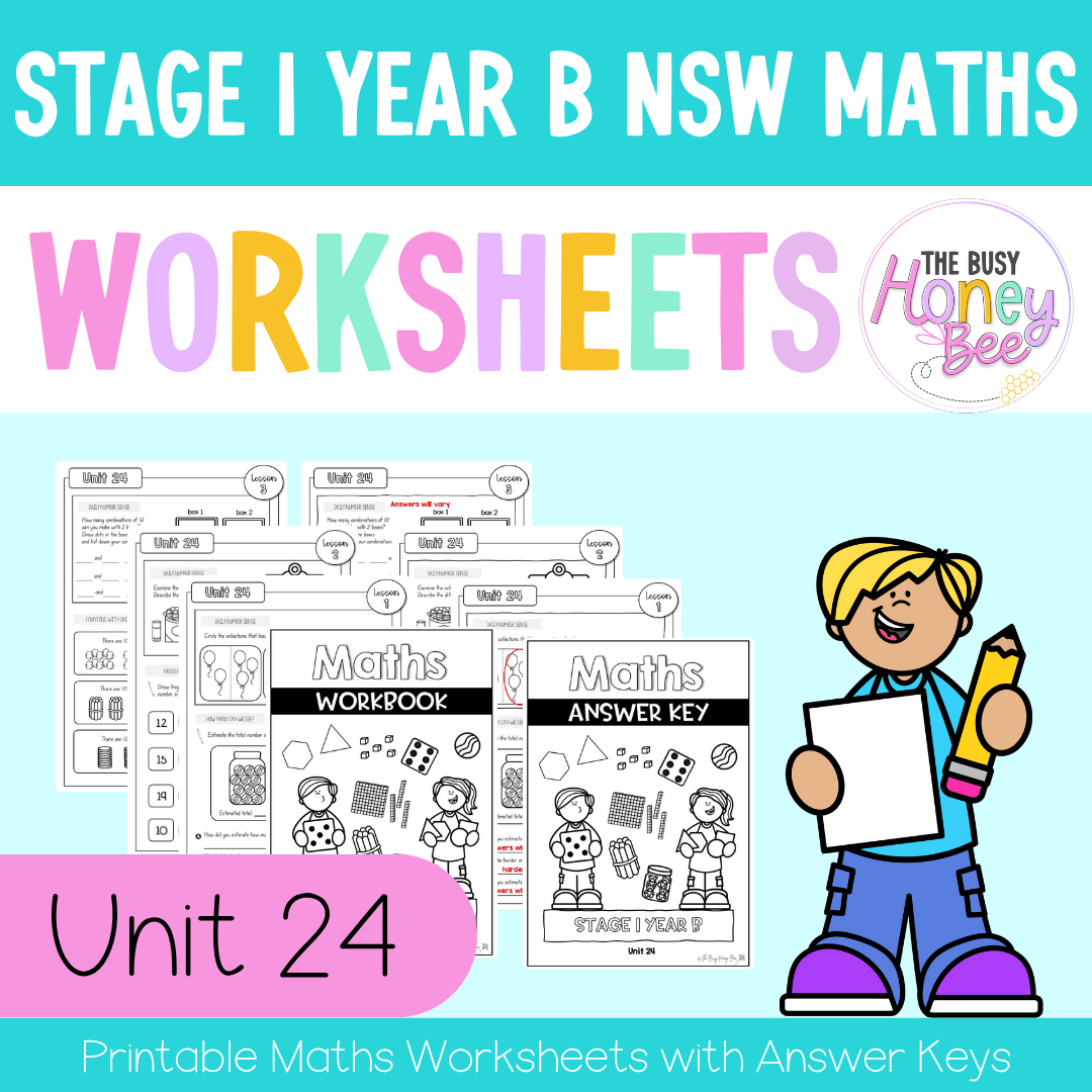 Stage 1 Year B NSW Maths Worksheets Unit 24 - Workbook | Worksheets
