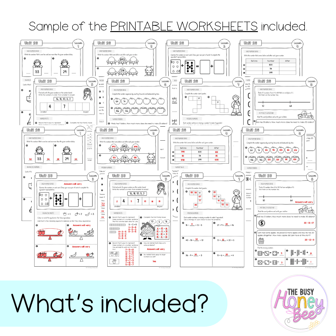 Stage 1 Year B NSW Maths Worksheets Unit 26 - Workbook | Worksheets