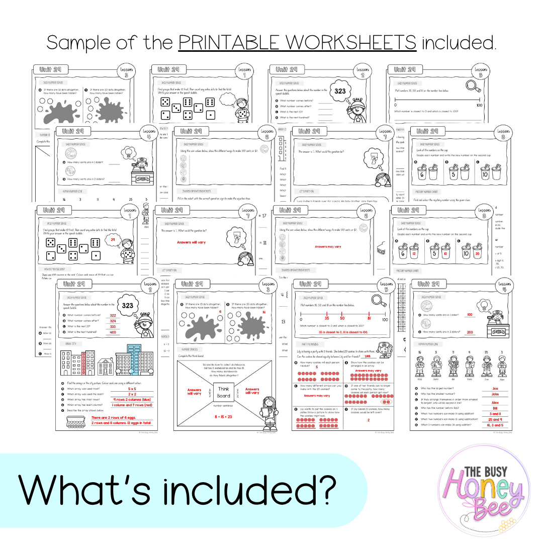 Stage 1 Year B NSW Maths Worksheets Unit 29 - Workbook | Worksheets