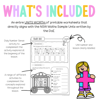 Stage 1 Year B NSW Maths Worksheets Unit 30 - Workbook | Worksheets