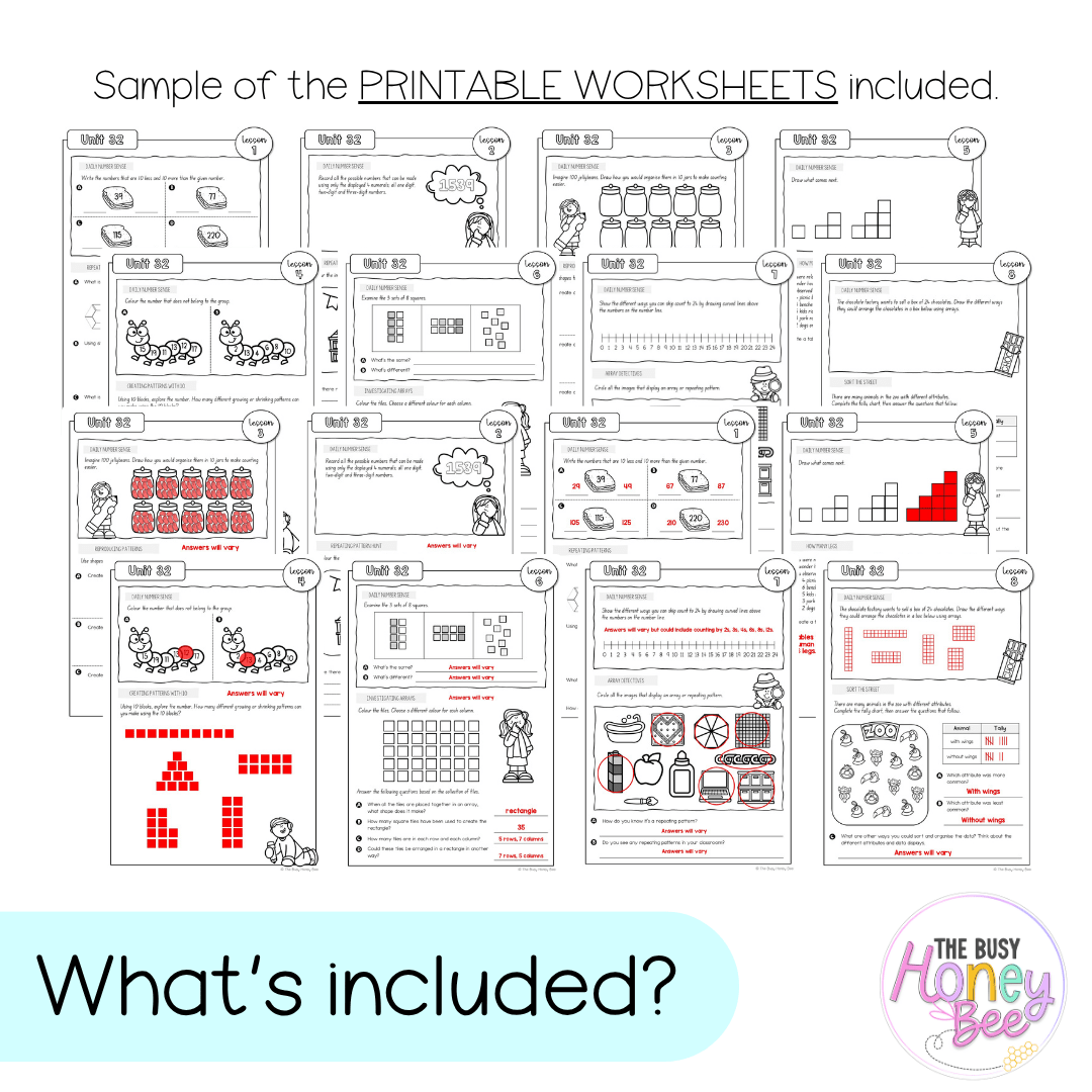 Stage 1 Year B NSW Maths Worksheets Unit 32 - Workbook | Worksheets