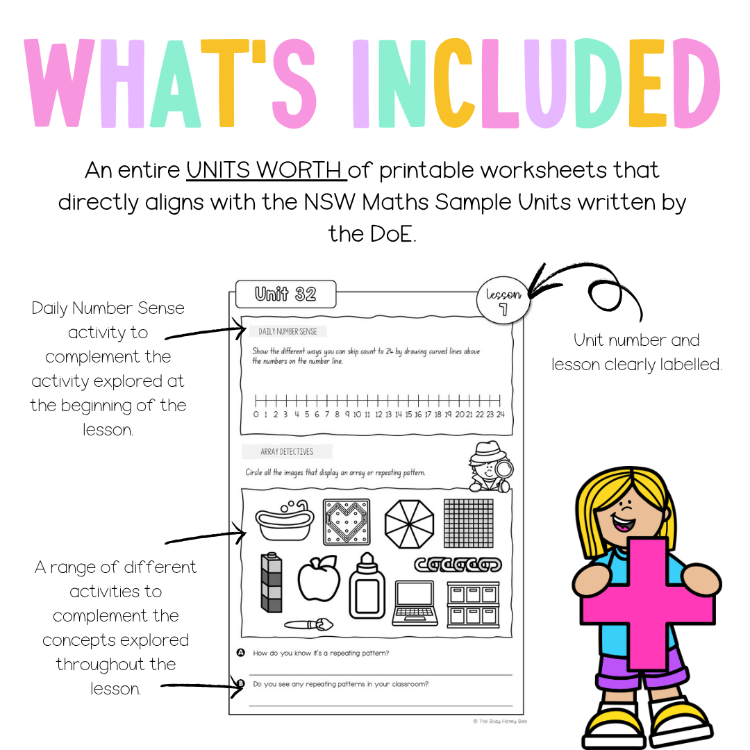 Stage 1 Year B NSW Maths Worksheets Unit 32 - Workbook | Worksheets