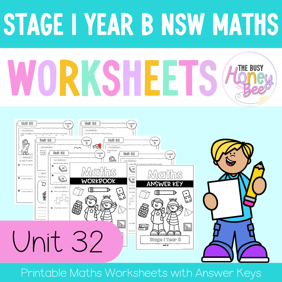 Stage 1 Year B NSW Maths Worksheets Unit 32 - Workbook | Worksheets