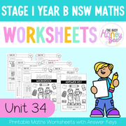 Stage 1 Year B NSW Maths Worksheets Unit 34 - Workbook | Worksheets