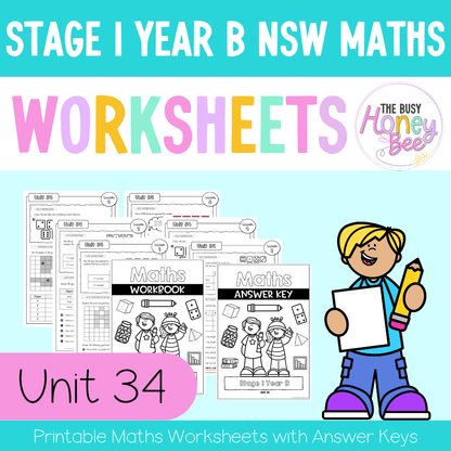 Stage 1 Year B NSW Maths Worksheets Unit 34 - Workbook | Worksheets