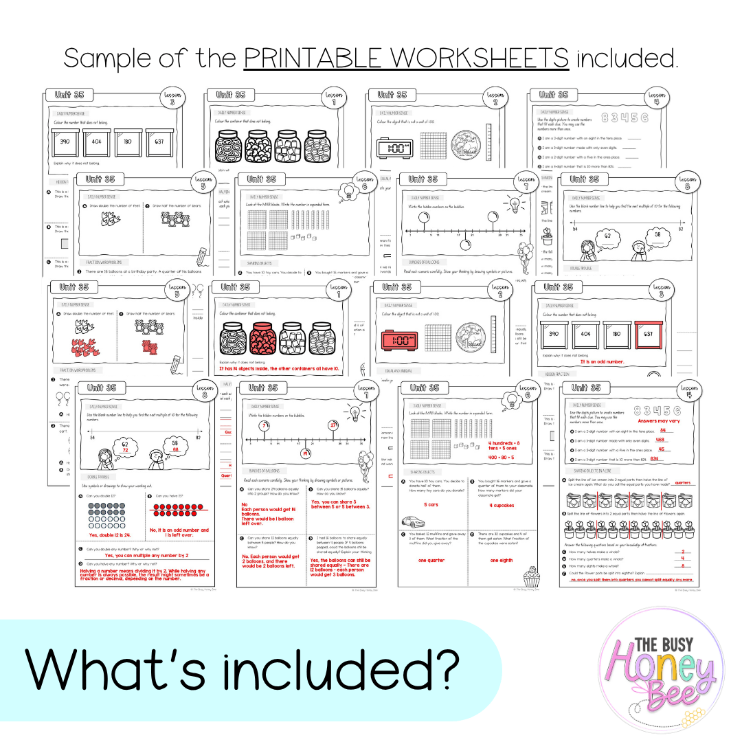 Stage 1 Year B NSW Maths Worksheets Unit 35 - Workbook | Worksheets