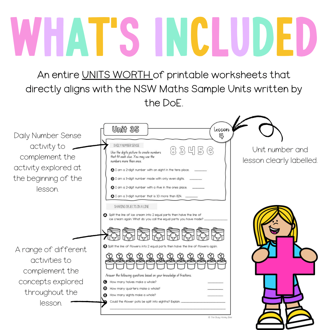 Stage 1 Year B NSW Maths Worksheets Unit 35 - Workbook | Worksheets