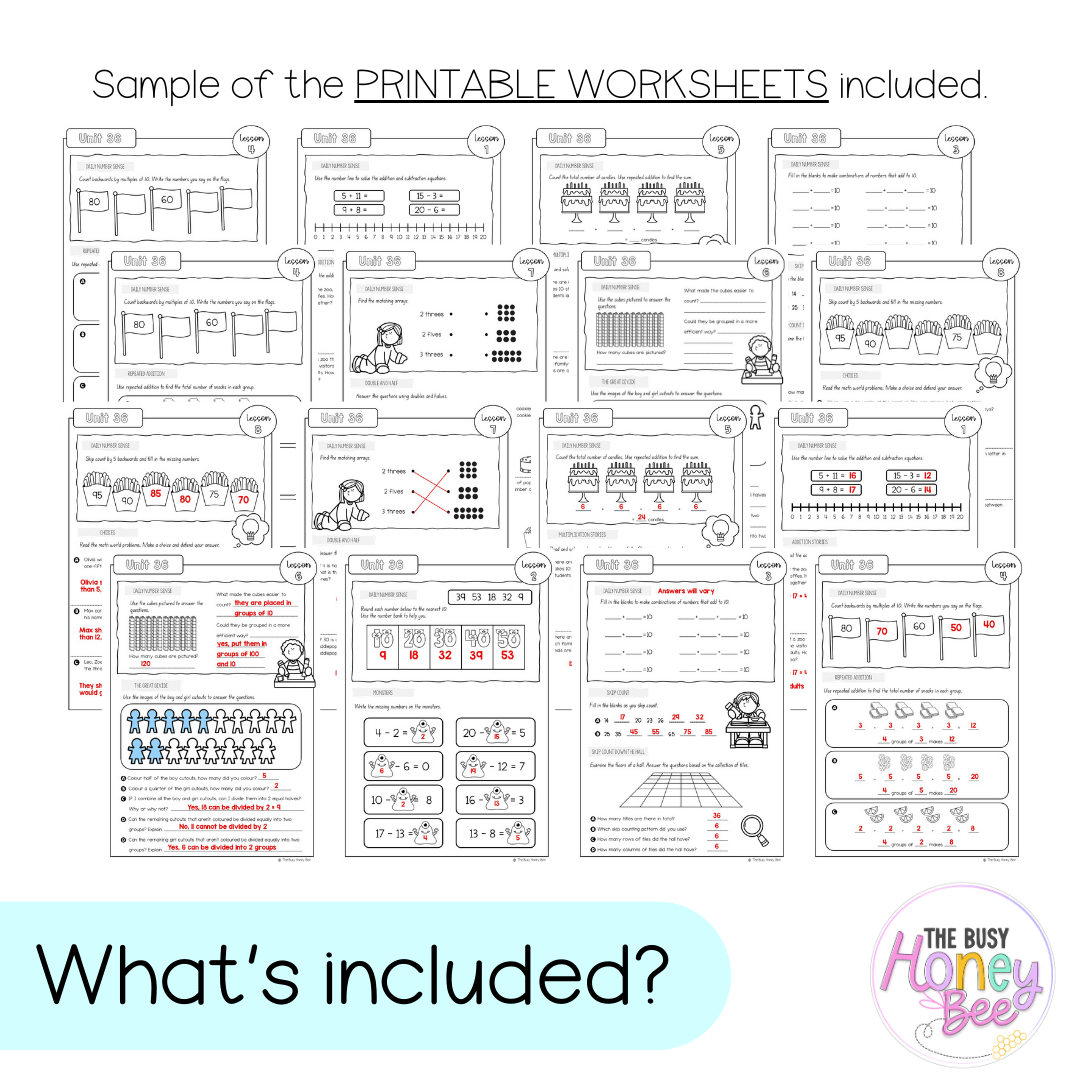 Stage 1 Year B NSW Maths Worksheets Unit 36 - Workbook | Worksheets