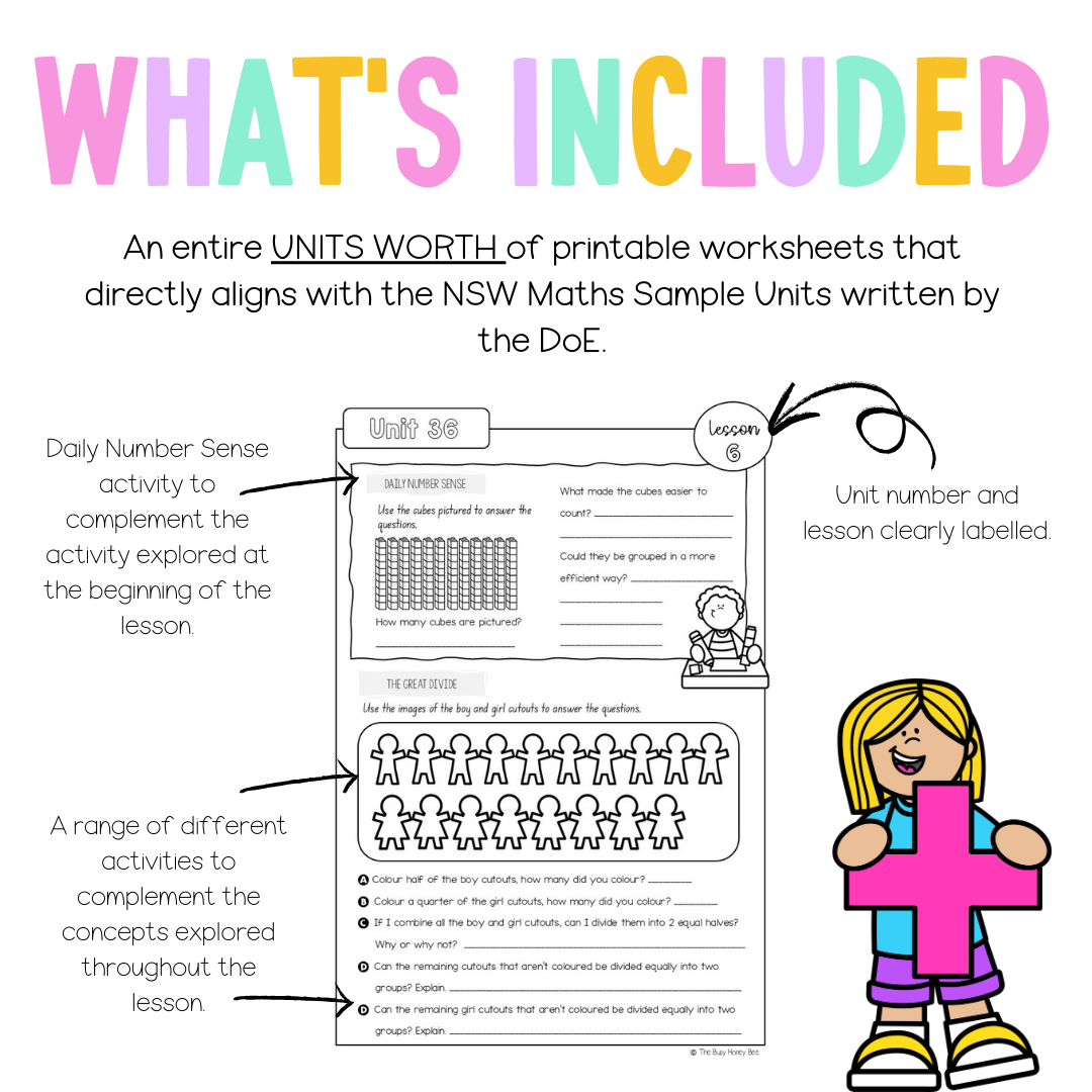 Stage 1 Year B NSW Maths Worksheets Unit 36 - Workbook | Worksheets