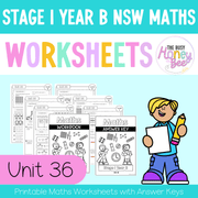 Stage 1 Year B NSW Maths Worksheets Unit 36 - Workbook | Worksheets