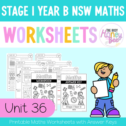 Stage 1 Year B NSW Maths Worksheets Unit 36 - Workbook | Worksheets