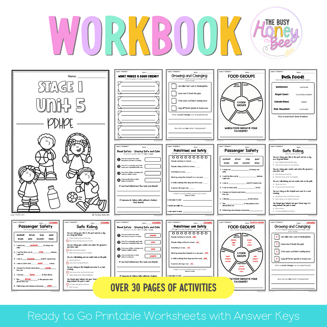 Stage 1 Year B NSW PDHPE Sample Unit 5 Teaching Pack - Teaching Bundle