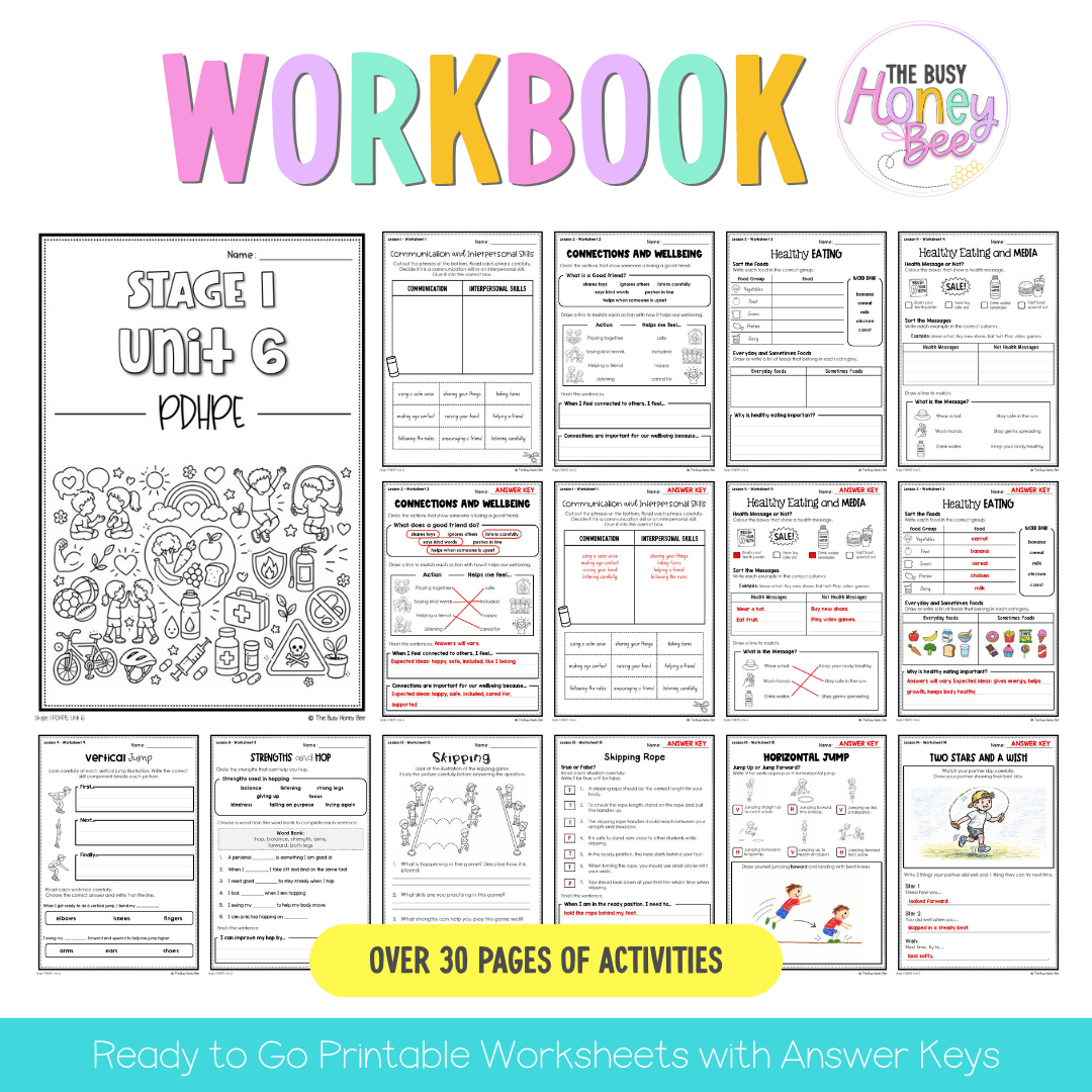Stage 1 Year B NSW PDHPE Sample Unit 6 Teaching Pack - Teaching Bundle