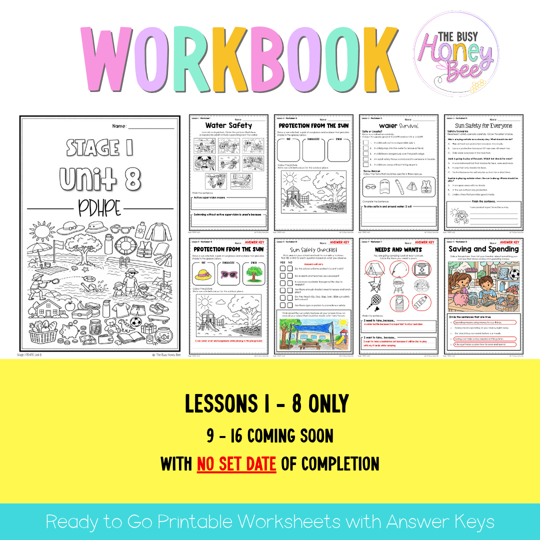 Stage 1 Year B NSW PDHPE Sample Unit 8 Teaching Pack - Teaching Bundle