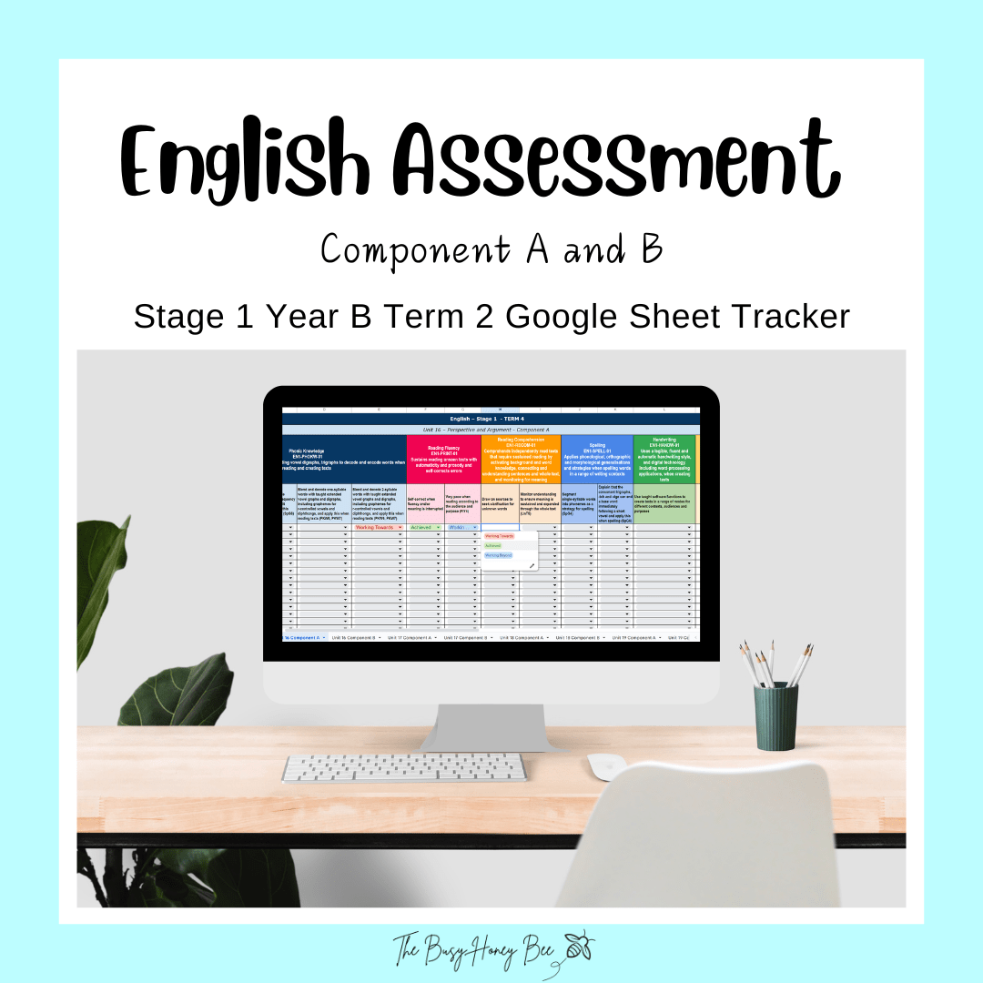 Stage 1 Year B NSW Term 2 English Assessment Overview Google Sheet 202 ...
