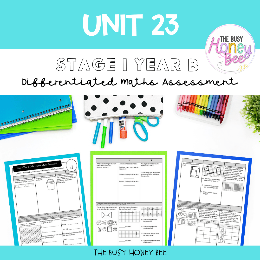 Stage 1 Year B Term 1 Differentiated Maths Assessment Bundle - Assessment