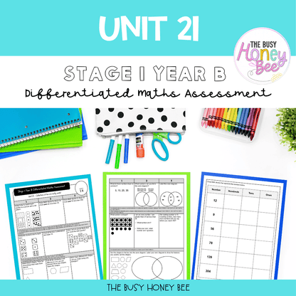 Stage 1 Year B Term 1 Differentiated Maths Assessment Bundle - Assessment