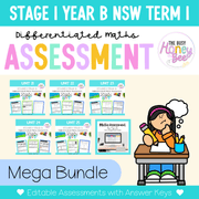 Stage 1 Year B Term 1 Differentiated Maths Assessment Bundle - Assessment