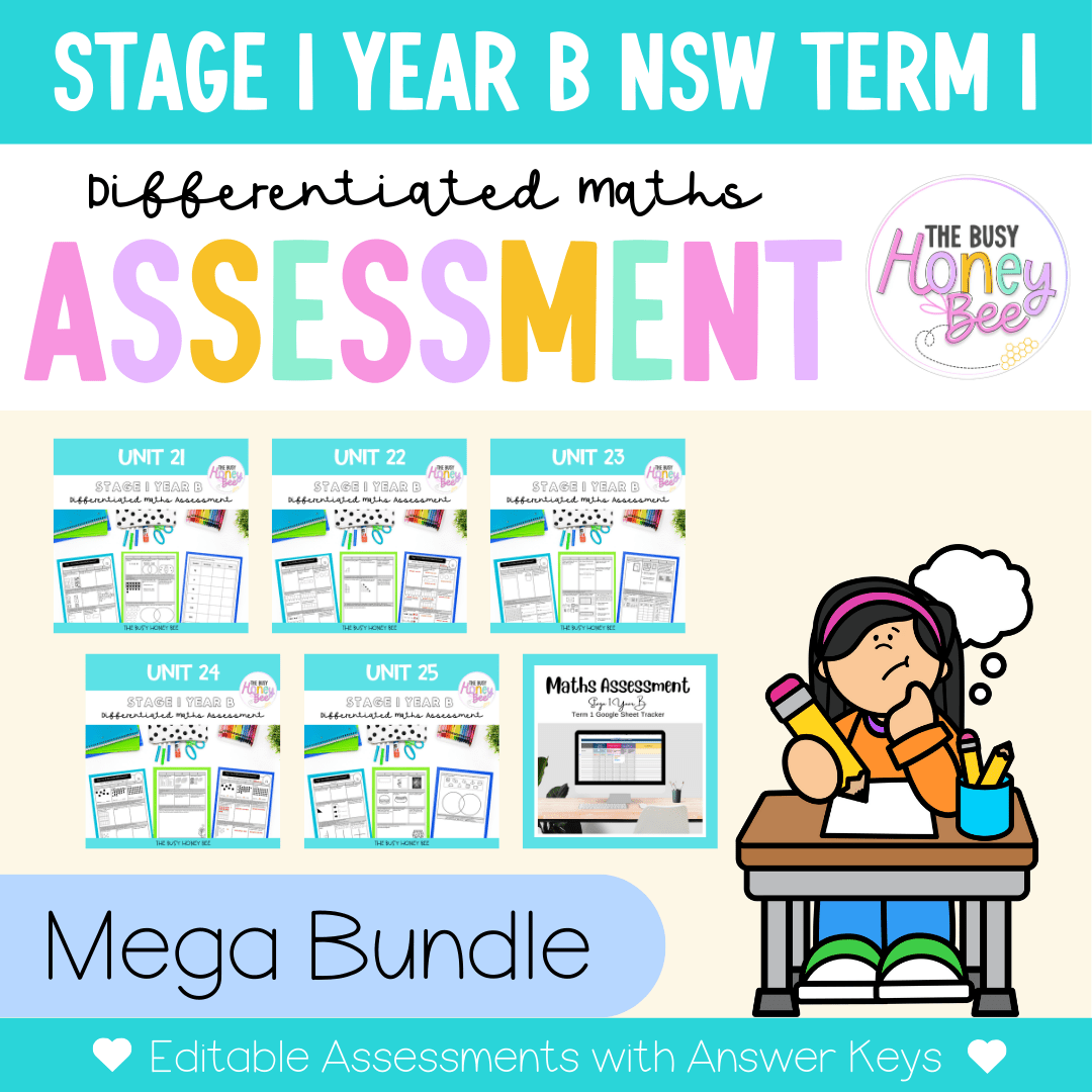 Stage 1 Year B Term 1 Differentiated Maths Assessment Bundle - Assessment