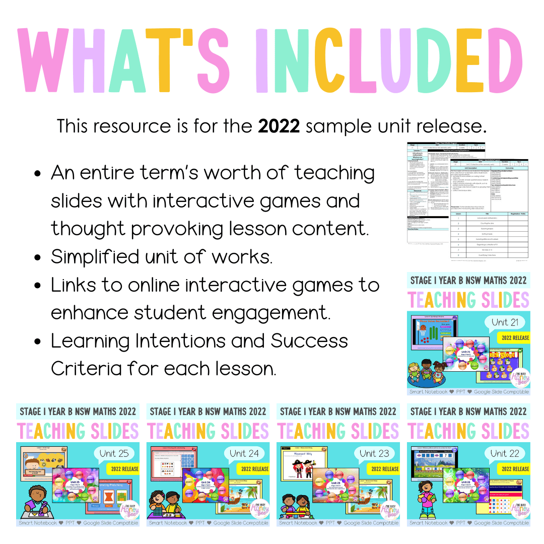 Stage 1 Year B Term 1 Maths Teaching Slides Mega Bundle 2022 - Teaching Slides